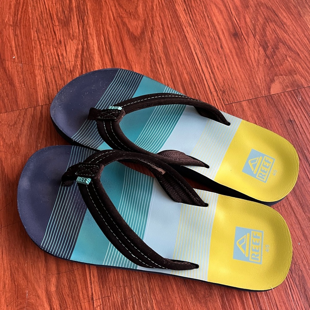 Reef Kids AHI Flip Flops Aqua/Green Youth Size 4/5
